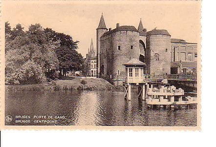 Ansichtkaart 	Brugge (België)	Gentpoort, Verzenden, 1940 tot 1960, Ongelopen, West-Vlaanderen