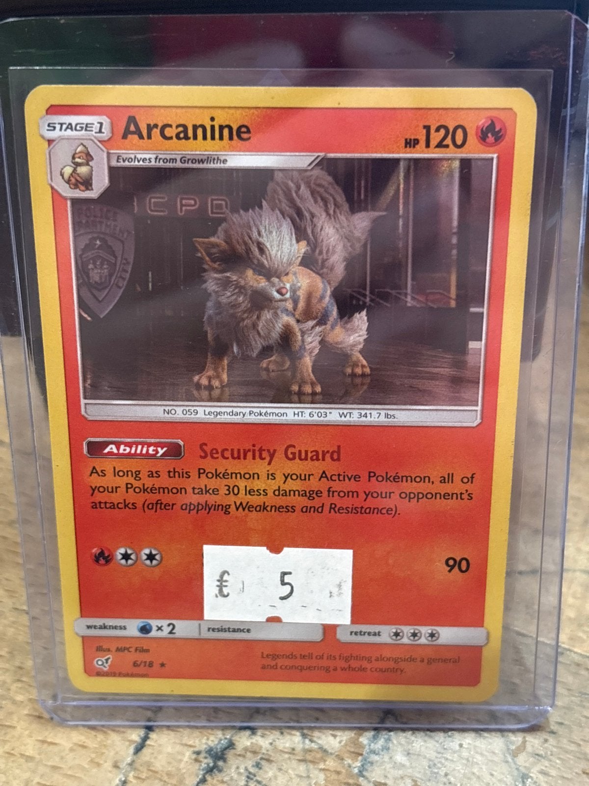 Arcanine Pokémon kaart - Security Guard - HP 120, Ophalen of Verzenden, Gebruikt, Losse kaart