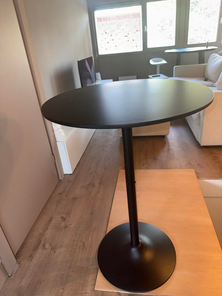 Zwarte ronde bartafel / statafel, Ophalen, Zo goed als nieuw