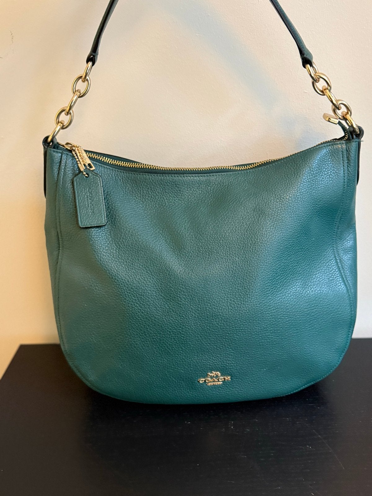 Coach F31399 Elle Hobo Emerald Groen, Sieraden, Tassen en Uiterlijk, Ophalen of Verzenden, Gebruikt, Groen, Handtas