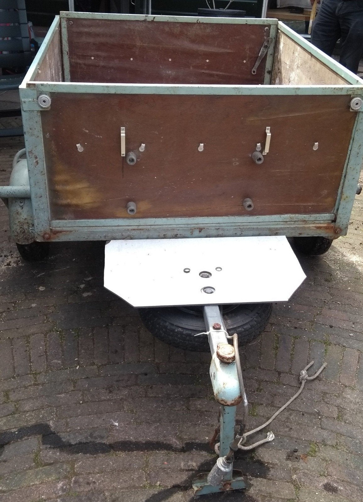 Erka-Bastet Aanhangwagen met Houten Bak en Reservewiel, Ophalen of Verzenden