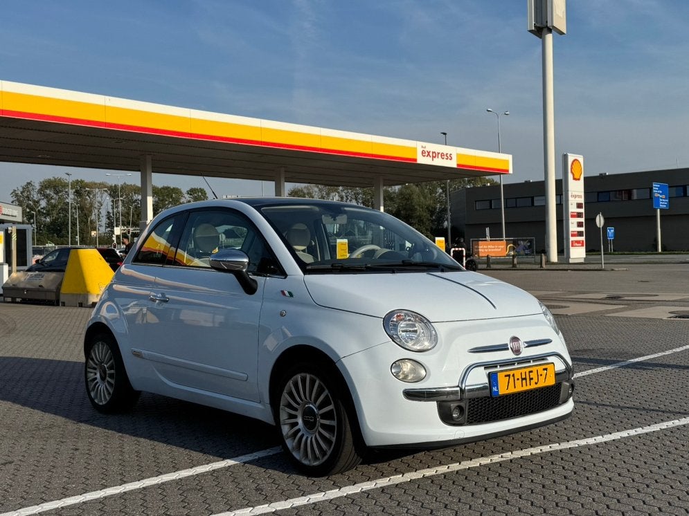 Fiat 500 1.4 16V Dualogic 2008 Blauw, 31 €/maand, 4 cilinders, Origineel Nederlands, Grijs
