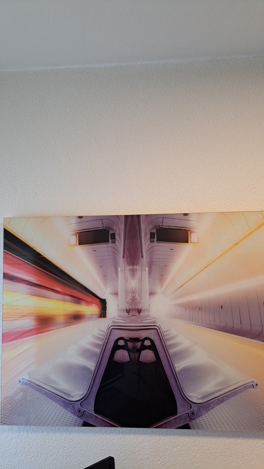 Cobra Art Plexiglas Schilderij - Futuristische Tunnel, Huis en Inrichting, 50 – 75, Ophalen of Verzenden, 100 tot 125 cm, Print