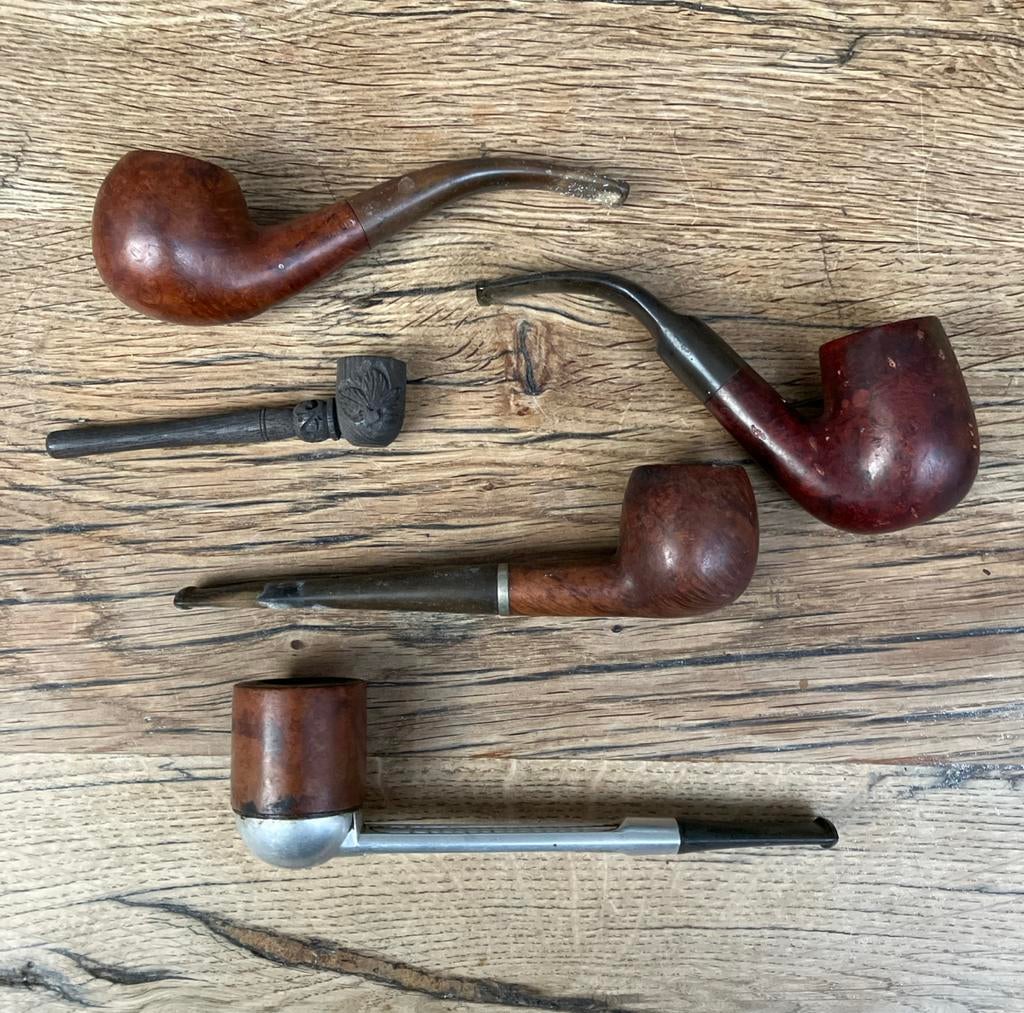 Set van 5 Vintage Tabakspijpen - diverse stijlen, Ophalen of Verzenden, Gebruikt, (Water)pijp