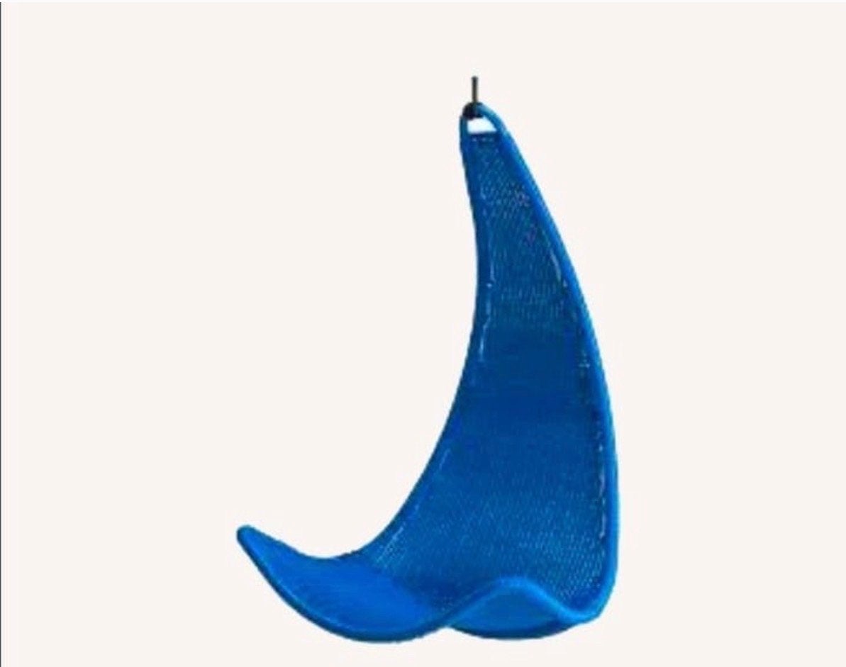 Twee blauwe hangstoelen voor binnen of buiten, Ophalen, Gebruikt
