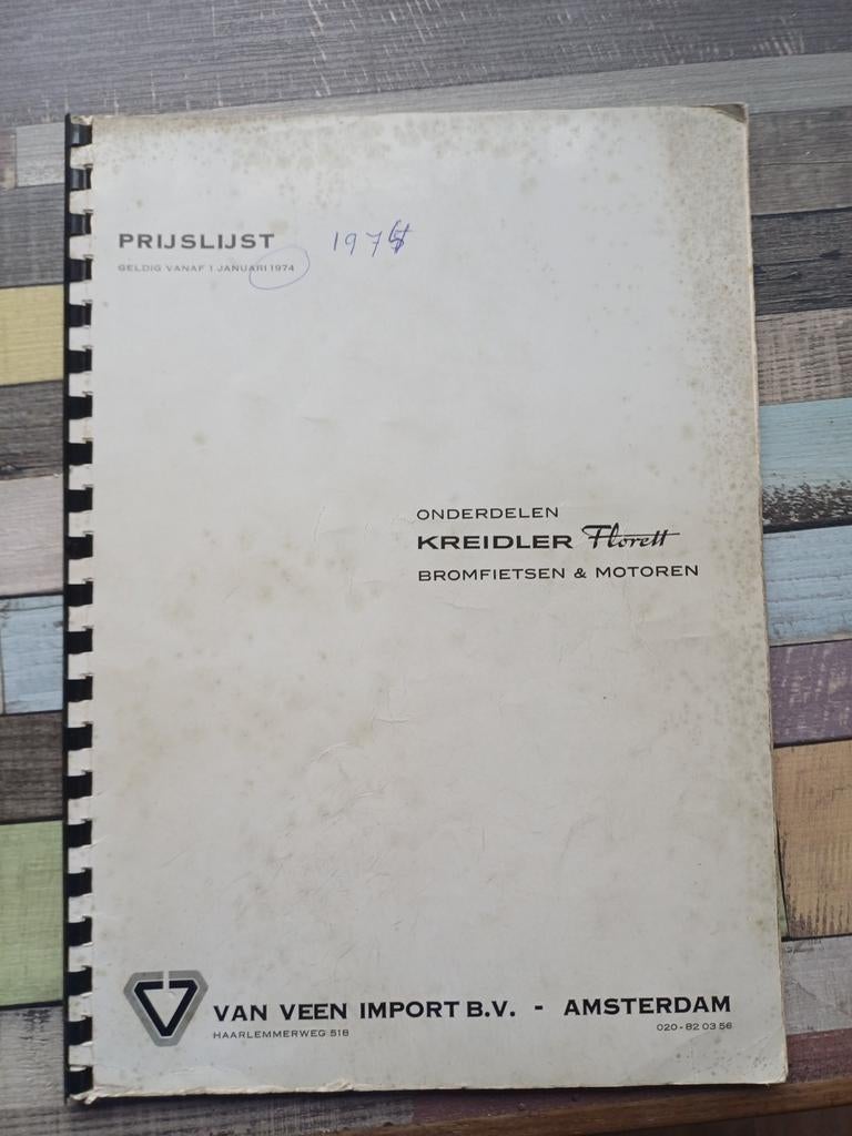 Kreidler onderdeel boek MP-3  nl prijslijst, Ophalen of Verzenden