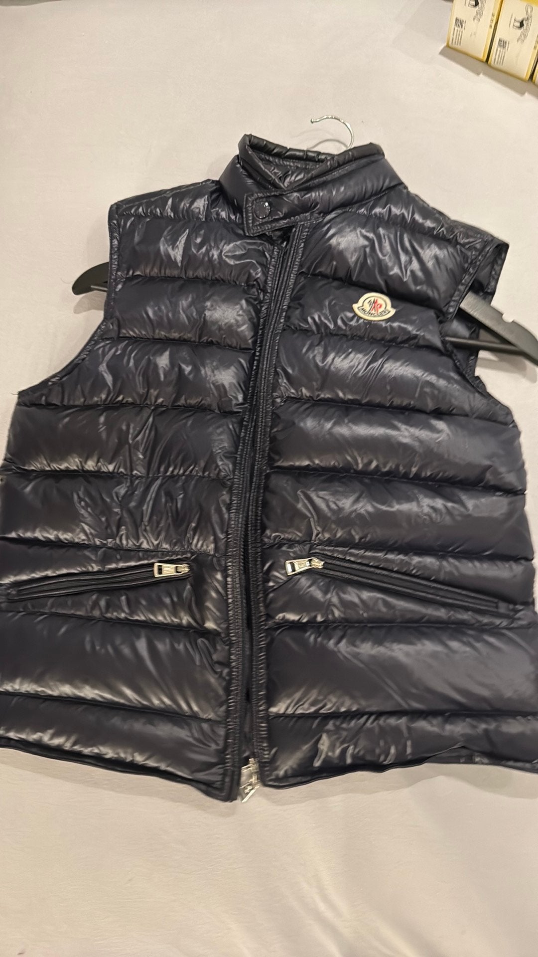 Moncler gui vest donkerblauw, Kleding | Heren, Ophalen, Zo goed als nieuw, Maat 46 (S) of kleiner, Blauw