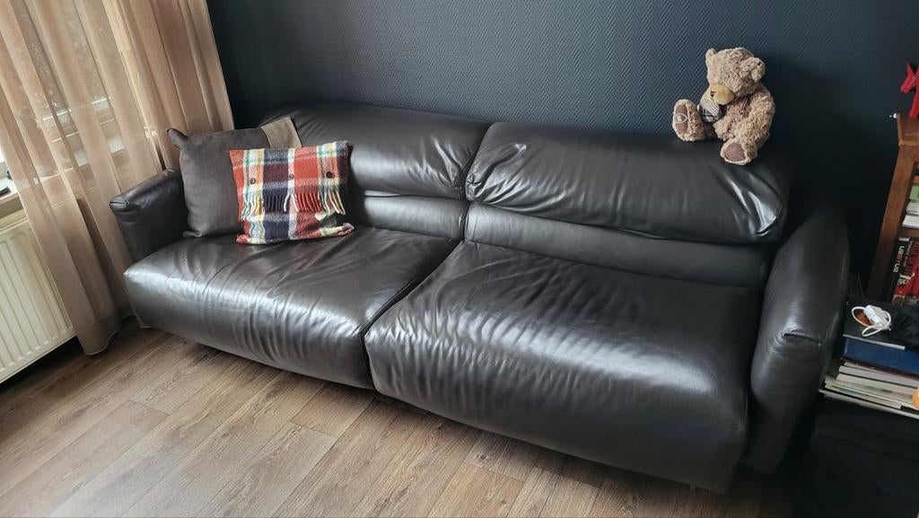 Linteloo designbank 3 a 4 zits, Ophalen, Gebruikt, Vierpersoons of meer, Leer