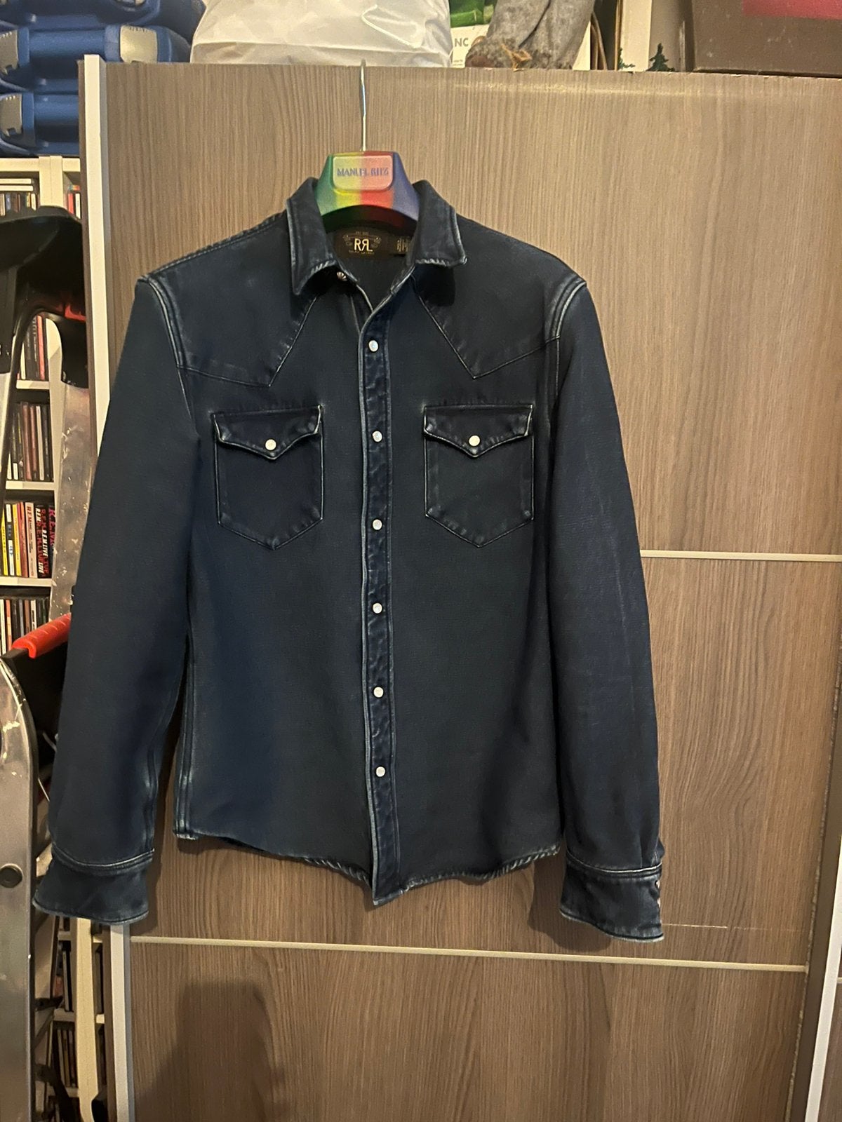 RRL Western overhemd Chamois maat M, Ophalen of Verzenden, Zo goed als nieuw, Maat 52/54 (L)