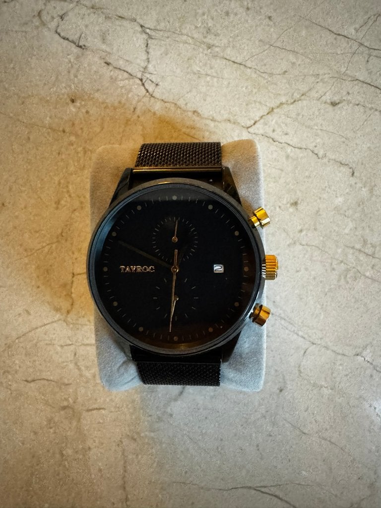 Tayroc TXM087 horloge zwart/goud, Staal, Staal, Polshorloge, Zo goed als nieuw