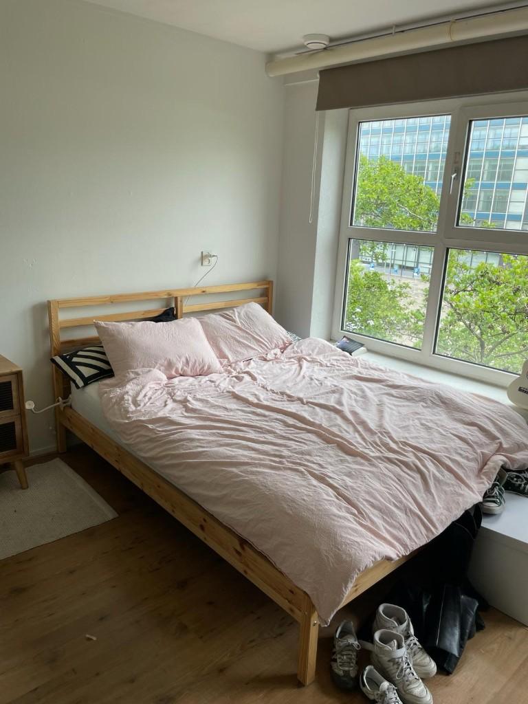 IKEA TARVA | 160x200 | VALEVÅG matras, Ophalen, Bruin, Tweepersoons, Zo goed als nieuw