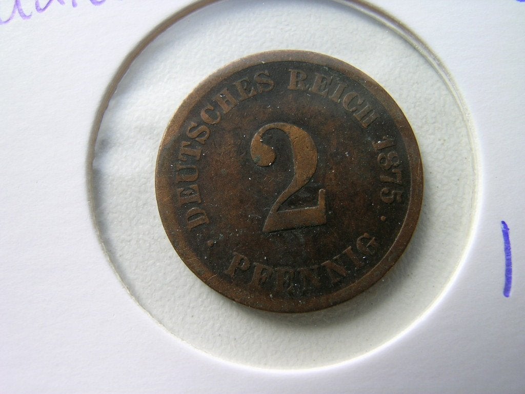 2 Pfennig 1875 D Duitsland, Ophalen of Verzenden, Duitsland, Losse munt