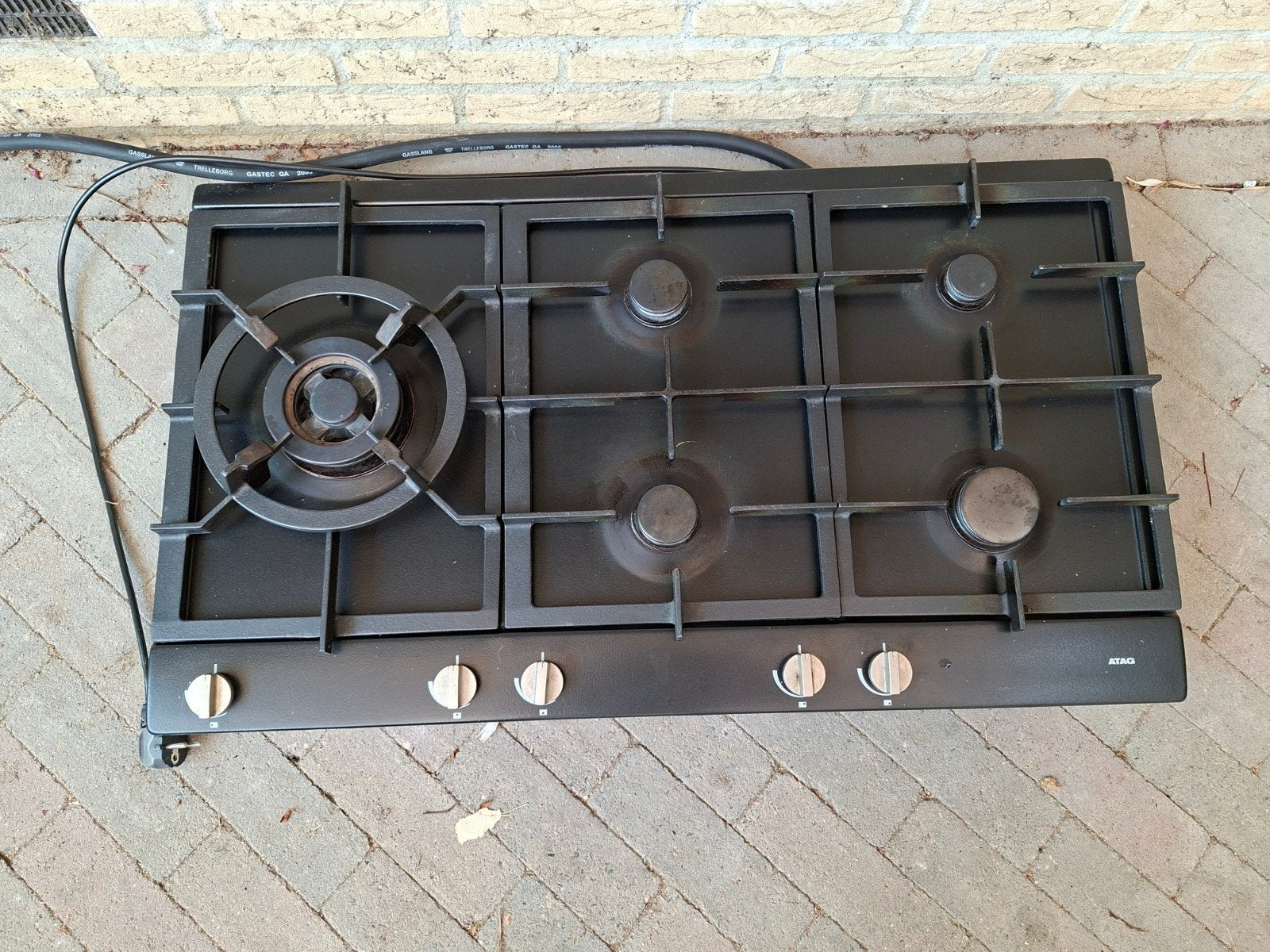 ATAG Gaskookplaat 5-pits met wokbrander - 90x53 cm, Gebruikt, Ophalen of Verzenden, Inbouw, Gas