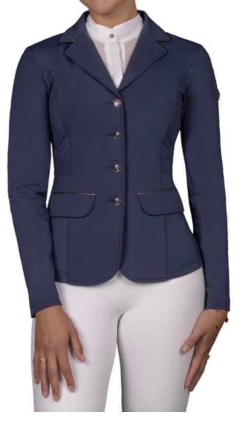 QHP marineblauwe wedstrijdjas - Zo goed als nieuw, Dieren en Toebehoren, Ophalen of Verzenden, Zo goed als nieuw, Dressuur, Bovenkleding
