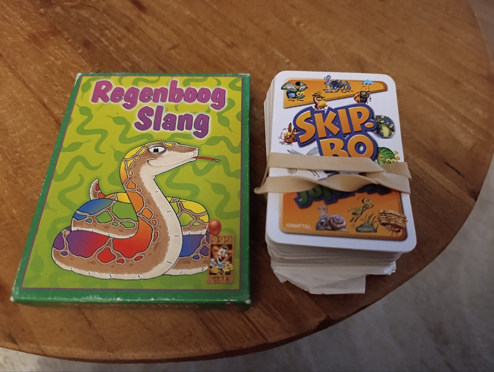 regenboogslang en skipbo junior, Hobby en Vrije tijd, Gezelschapsspellen | Kaartspellen, Ophalen of Verzenden, Gebruikt