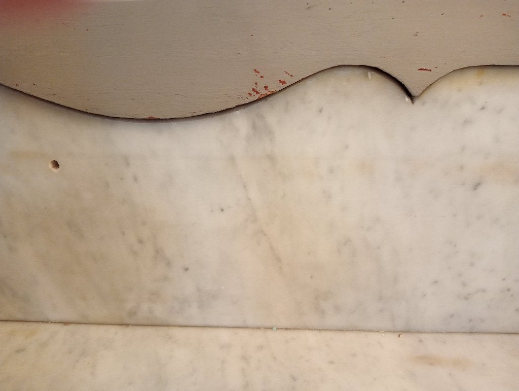 Foto 4 van Oude Toilettafel met marmeren blad en spiegel
