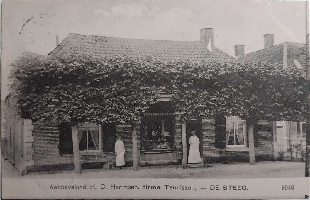 Oude Winkelkaart De Steeg (Gelderland) - H.C. Hermsen 1909, Ophalen of Verzenden, Voor 1920, Gelopen, Gelderland