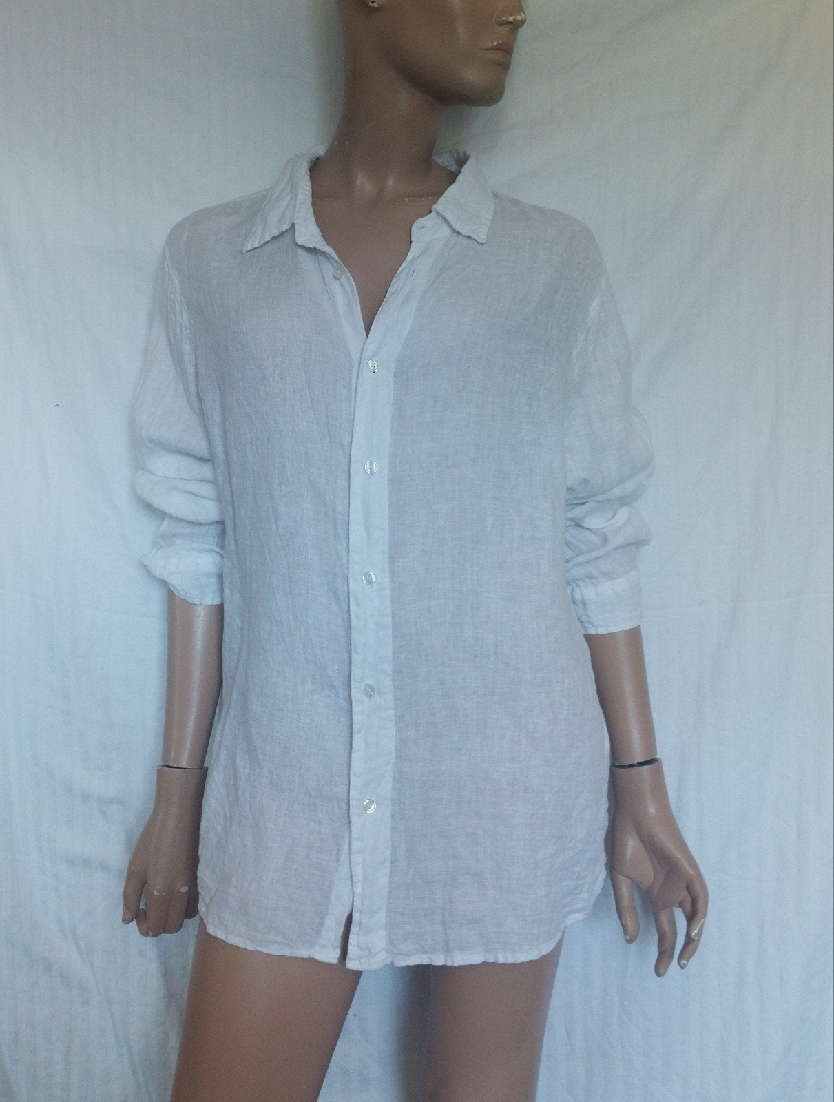 PURO LINO Blouse,  Maat 44 - 46, Ophalen of Verzenden, Zo goed als nieuw, Maat 42/44 (L), Wit