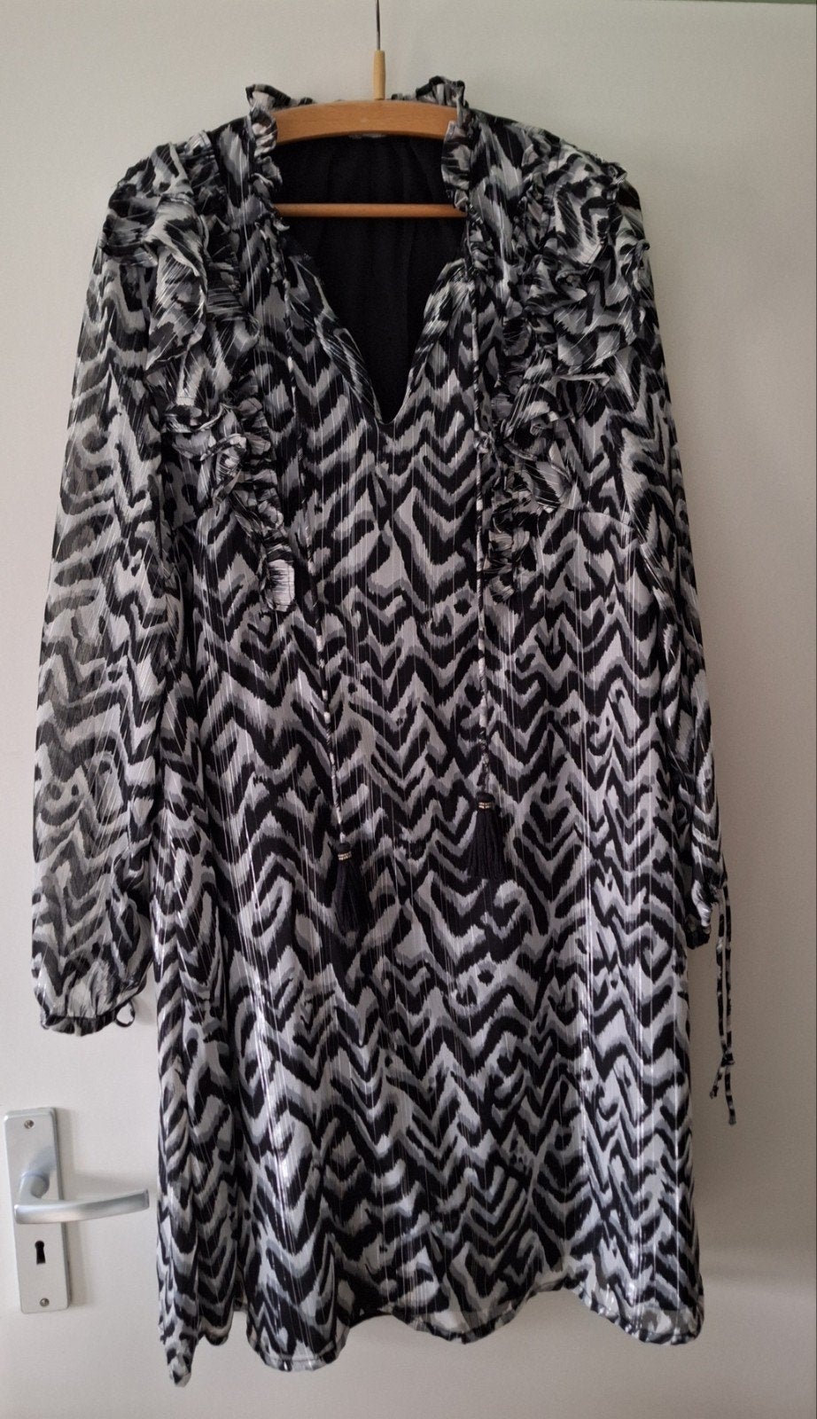 MS Mode Festival maat 46 jurk met zilverdraad, Overige kleuren, Maat 46/48 (XL) of groter, Ophalen of Verzenden, Zo goed als nieuw