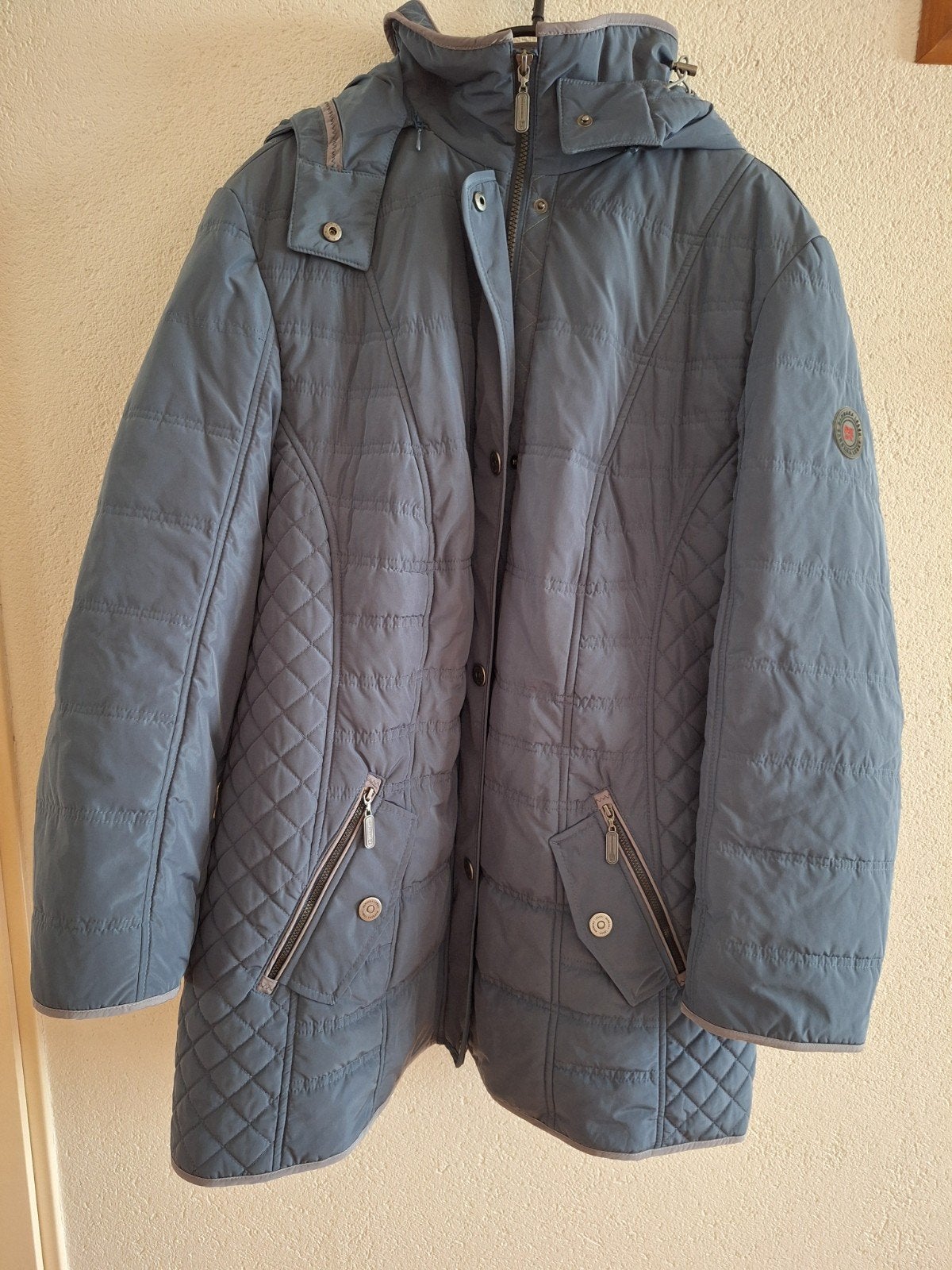 Barbara Lebek Jas Maat 52, Blauw, Maat 46/48 (XL) of groter, Ophalen of Verzenden, Zo goed als nieuw