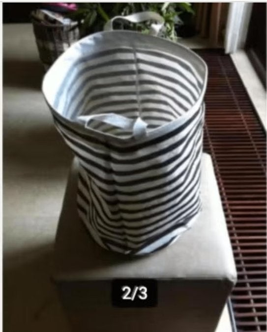 Wasmand plastic zwart/wit H50 br40cm, Ophalen of Verzenden, Zo goed als nieuw, Wit, Wasmand