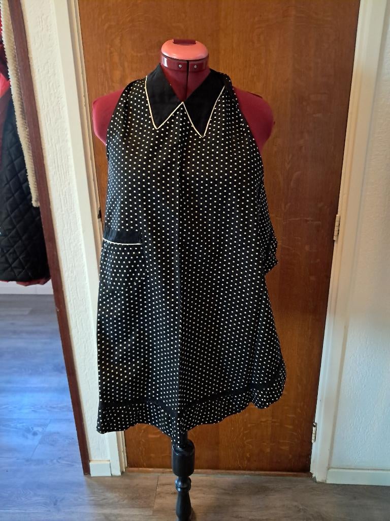 Retro schort vintage zwart oud textiel, Huis en Inrichting, Keuken | Textiel, Ophalen, Zwart