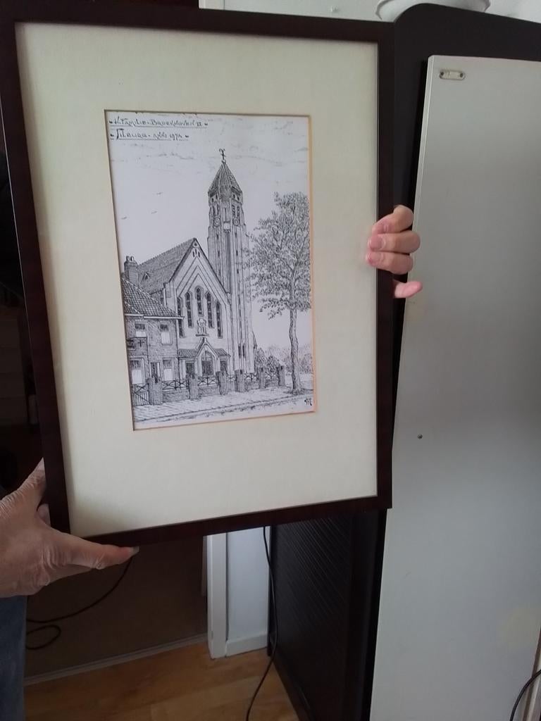 Prent Tilburg: Kerk van Broekhoven 2, in prima conditie, Ophalen