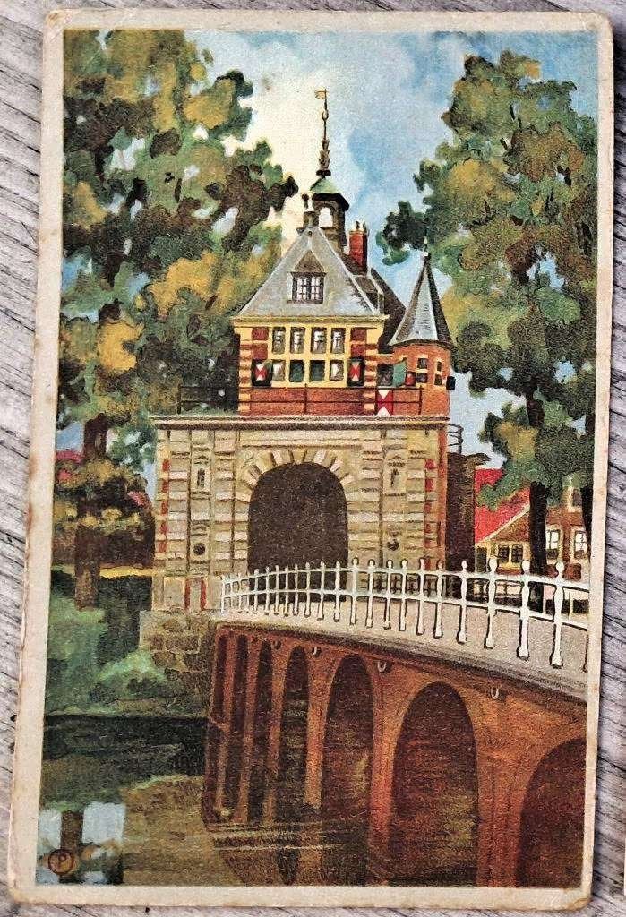 Hoorn, oosterpoort, uitgave 't raedthuys amsterdam m.reclame, Verzenden, 1920 tot 1940, Noord-Holland