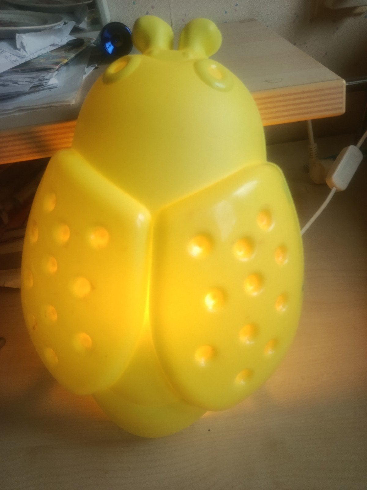 Vintage IKEA SMILA BAGGE Wandlamp - Lieveheersbeestje - Geel, Ophalen