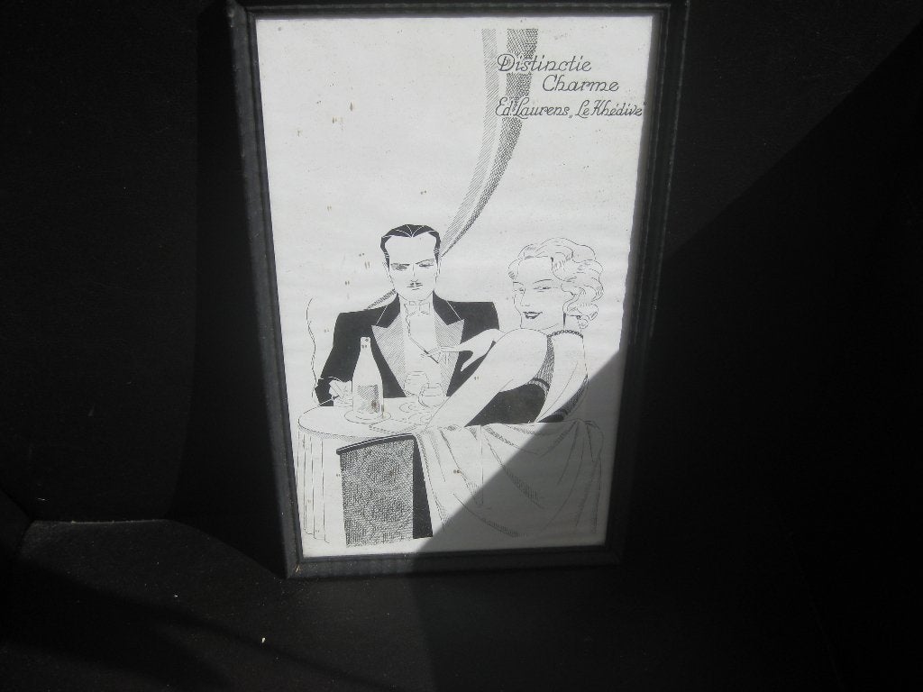 Vintage Prent: Distinctie Charme, Art Deco Stijl, Gebruikt, Ophalen of Verzenden, Voor 1940, Prent