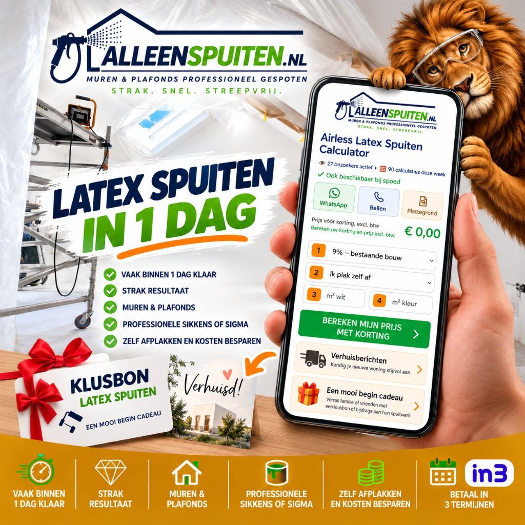 Behang eraf krabben? Of latex spuiten - Online offerte in60s, Ophalen, 75 m² of meer, Blauw