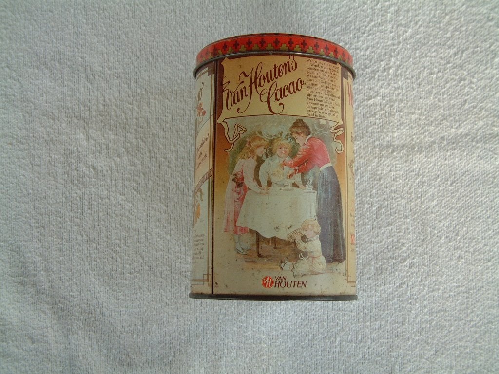 Mooi blik van Houten's cacao, Verzamelen, Blikken, Ophalen of Verzenden, Gebruikt, Overige