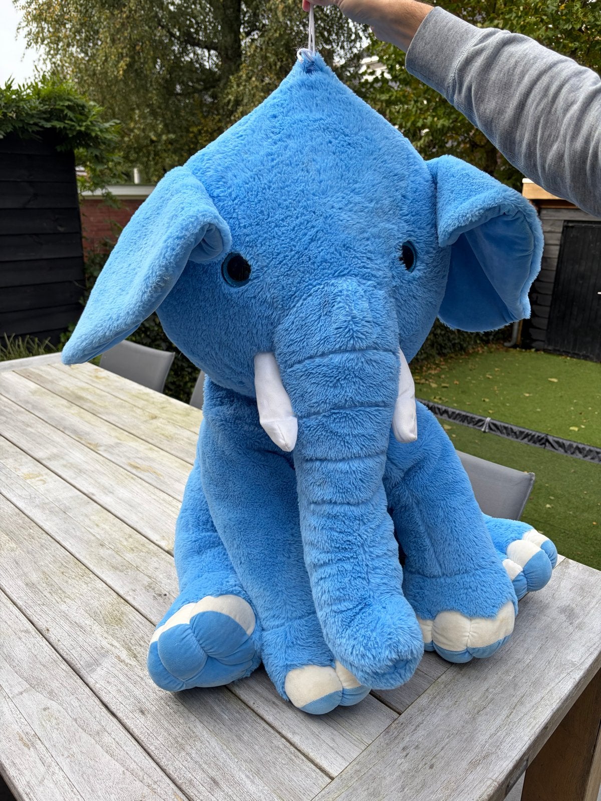 Grote blauwe olifant knuffel, zo goed als nieuw, Ophalen, Blauw, Zo goed als nieuw, Olifant