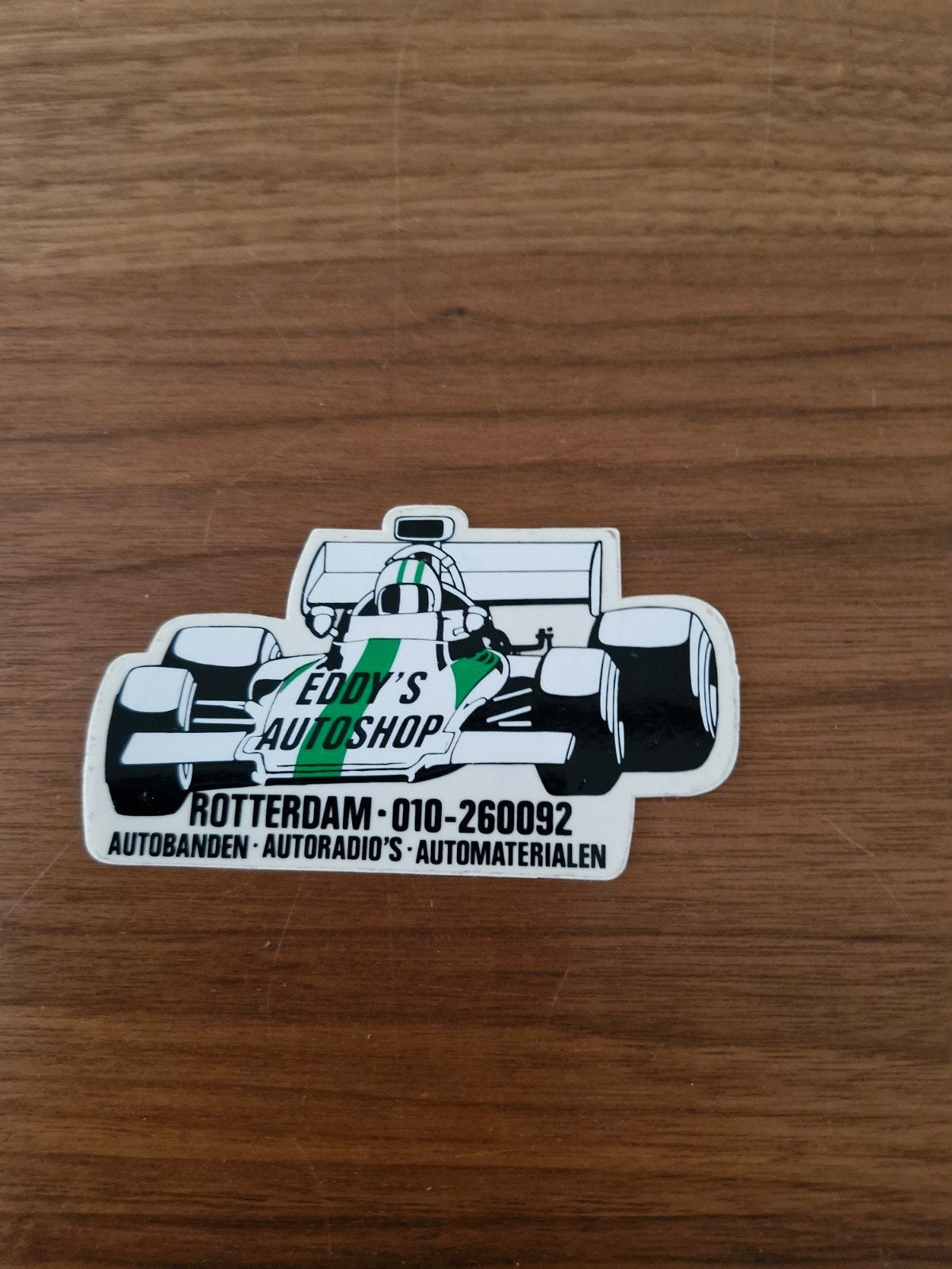 1036 Sticker Eddy's Autoshop Rotterdam Formule 1 Auto, Ophalen of Verzenden, Gebruikt, Auto of Motor