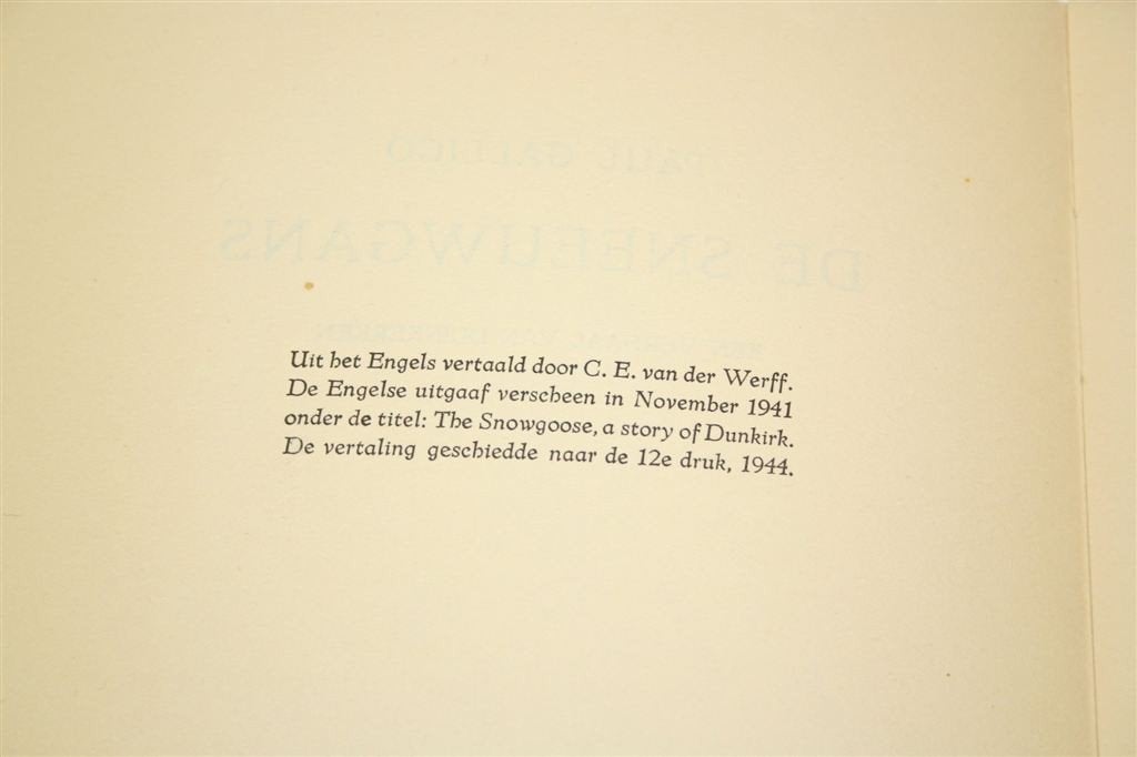 De Sneeuwgans — Gallico Duinkerken Wereldbibliotheek 1950, Ophalen of Verzenden, Gelezen