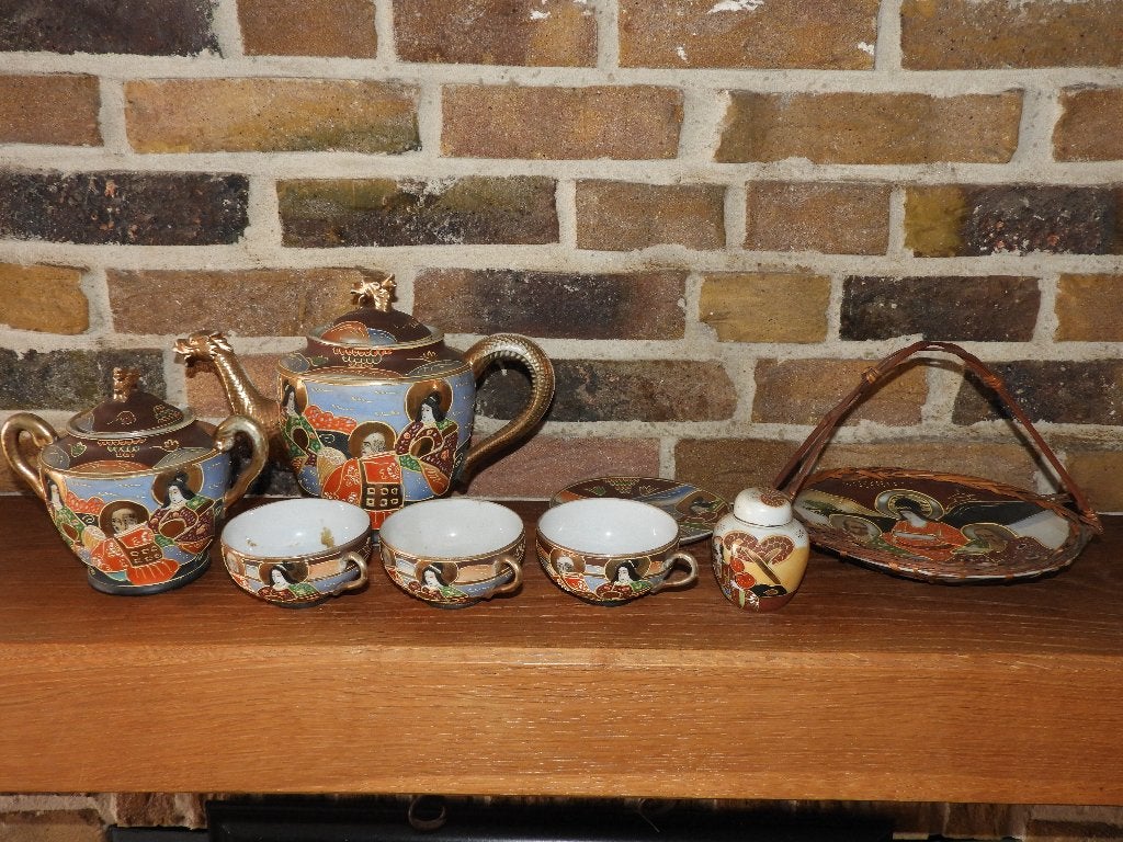 vintage Japans theeservies in Satsuma-stijl, Ophalen