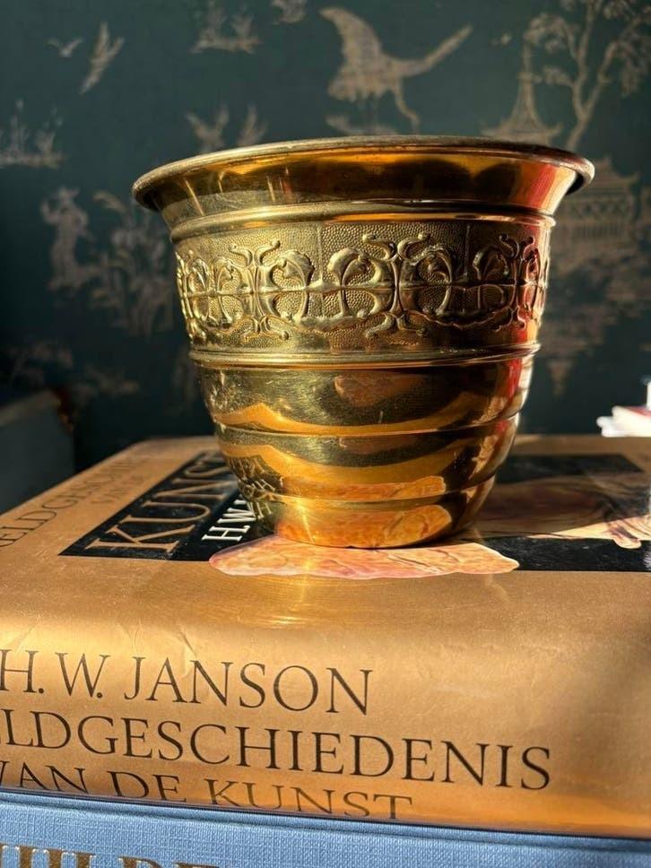 Vintage messing cachepot plantenpot  tiel holland bloempot, Antiek en Kunst, Antiek | Koper en Brons, Ophalen of Verzenden