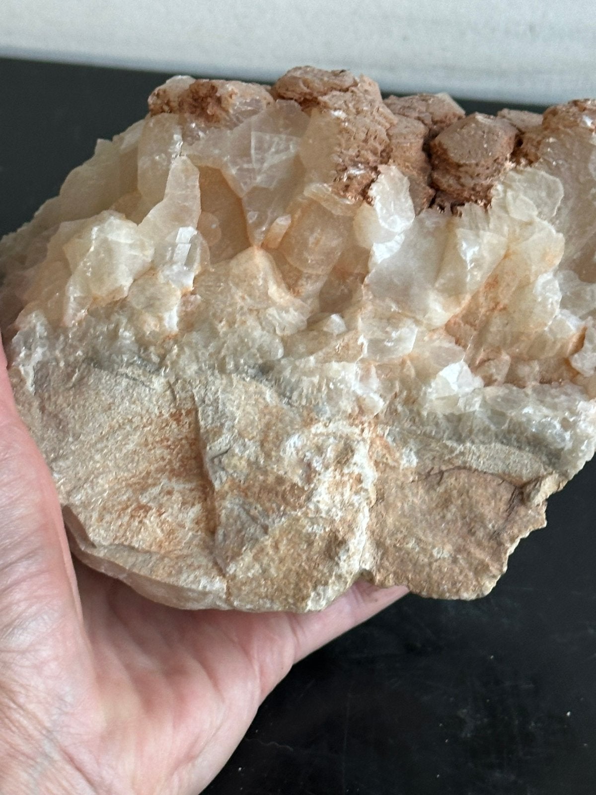 Grote zware brok / cluster Half edelsteen Apofyliet, Ophalen of Verzenden