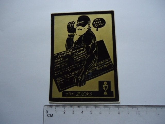 sticker oud Limburg Bodybuilding strip j cobben amstenrade, Verzamelen, Ophalen of Verzenden, Zo goed als nieuw, Bedrijf of Vereniging