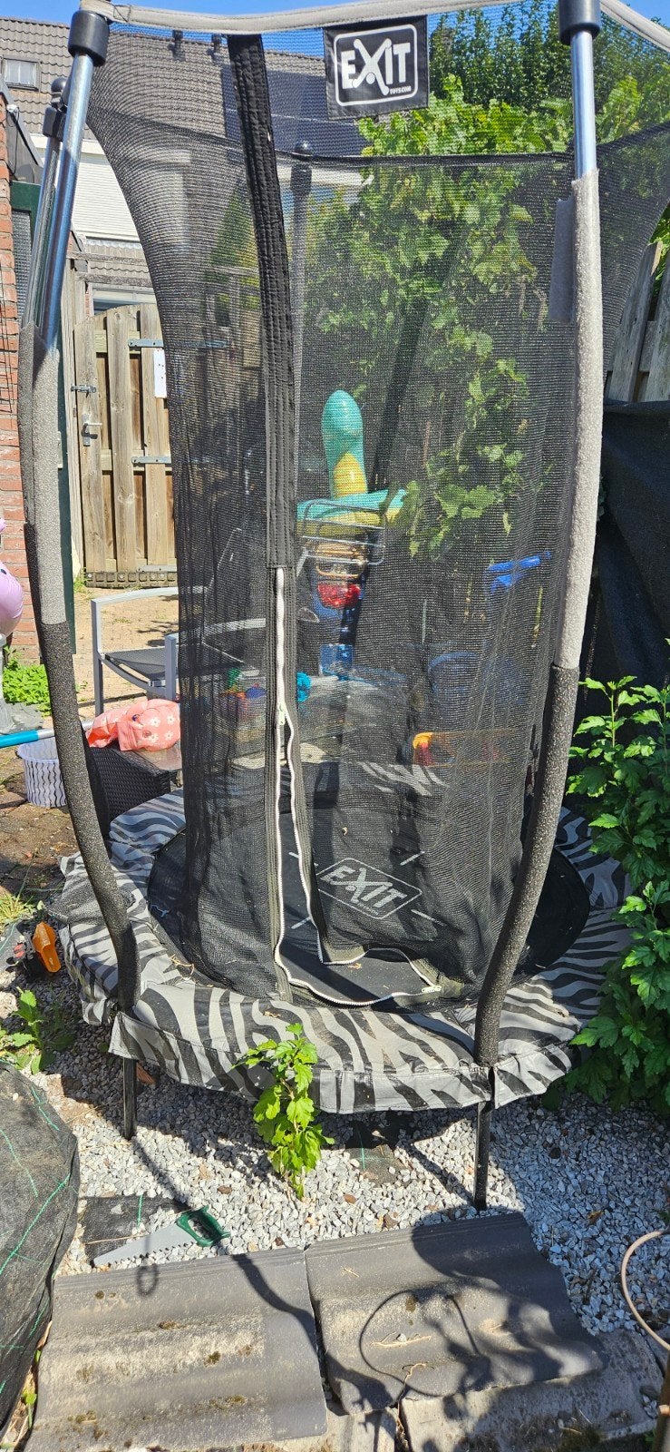 Exit / tiggy kindertrampoline met valbeveiliging, Ophalen, Gebruikt