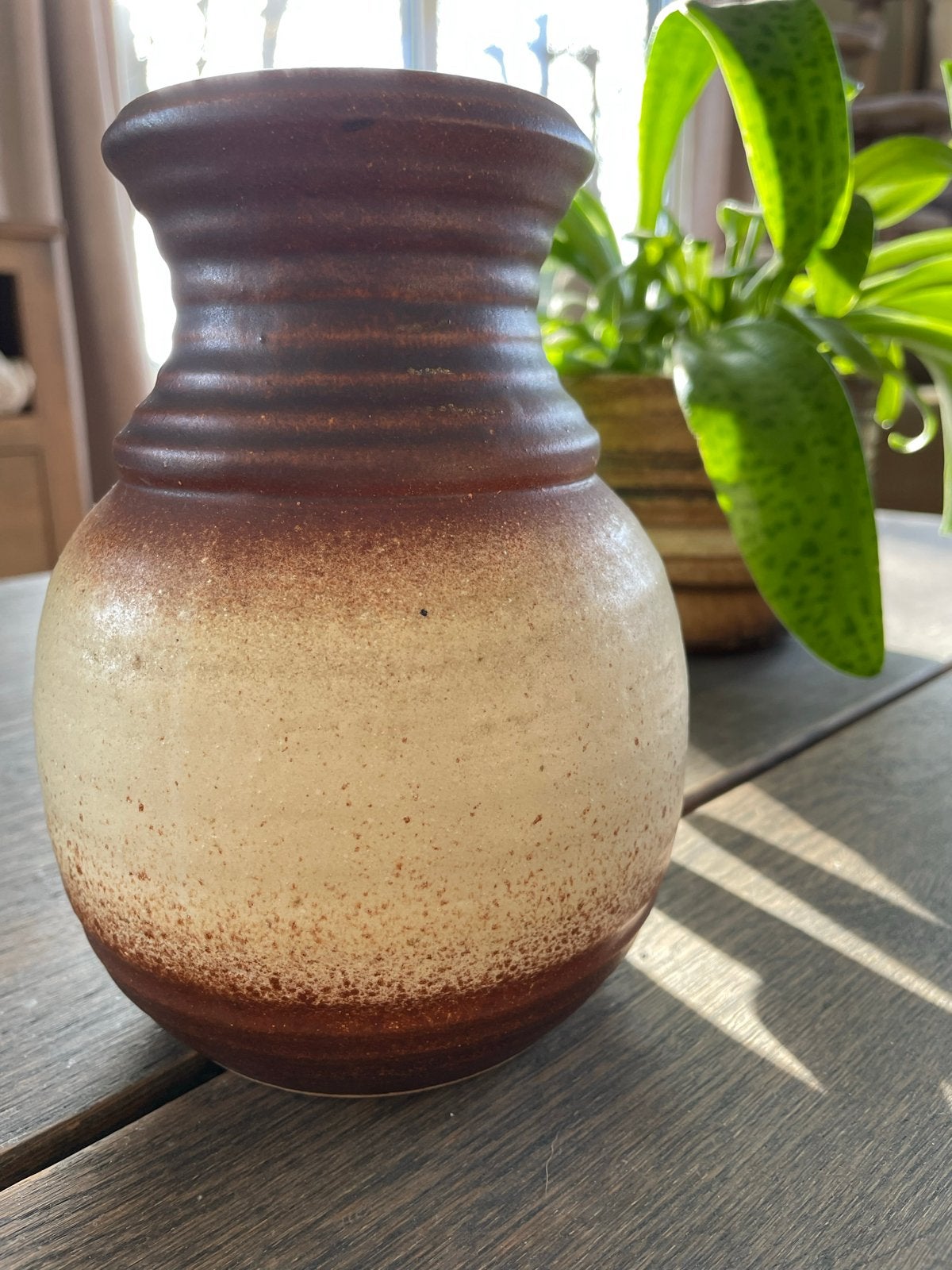 Vintage bruin/beige West Germany vaas BAY 630 17, Ophalen of Verzenden