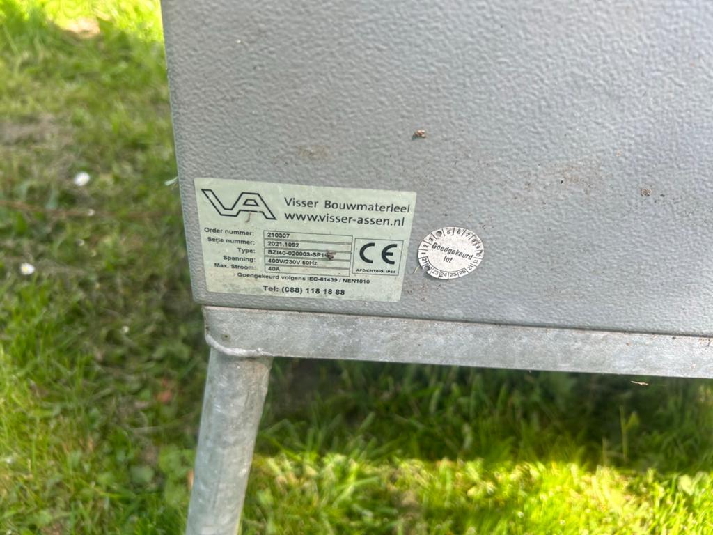 Bouwstroomkast 400V/230V 40A - Visser Bouwmaterialen, Ophalen of Verzenden, Gebruikt, Overige typen