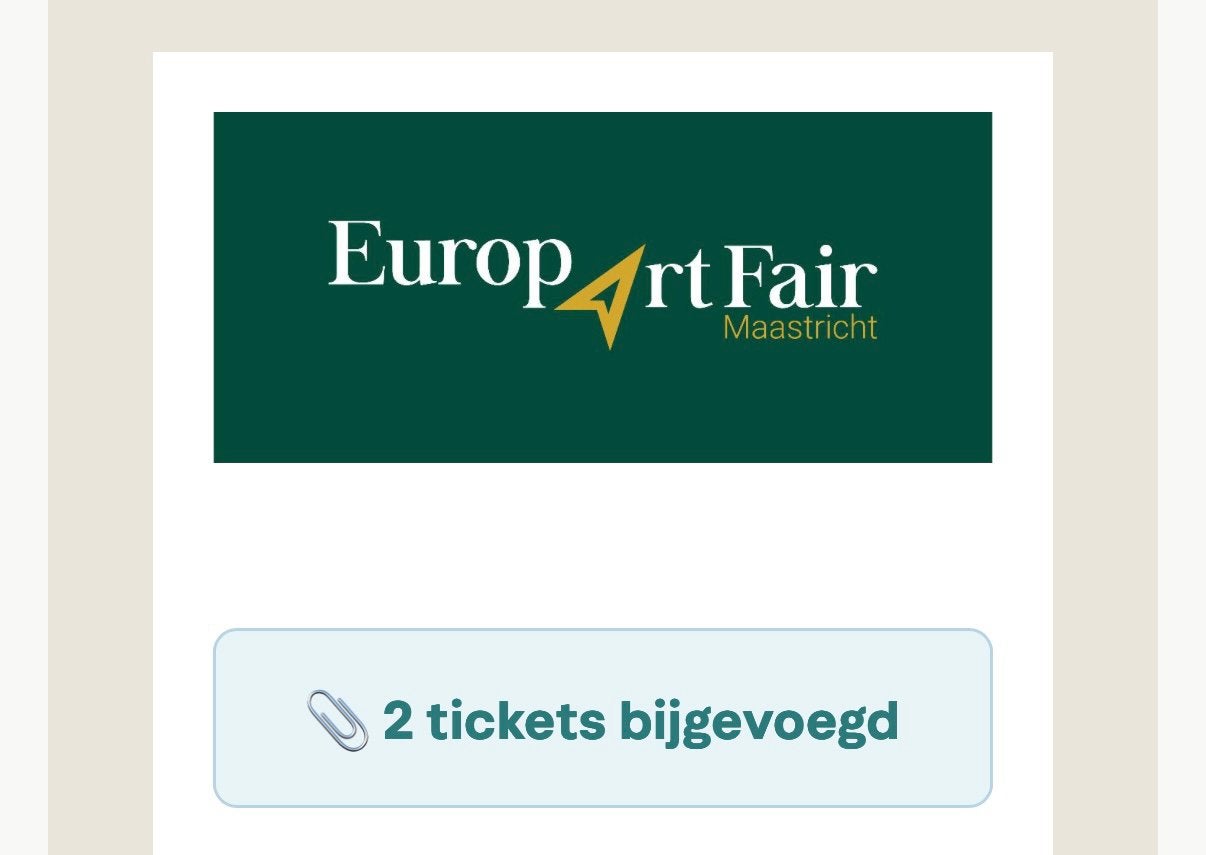 2 weekend tickets voor de EuropArtFair, Tickets en Kaartjes, Twee personen