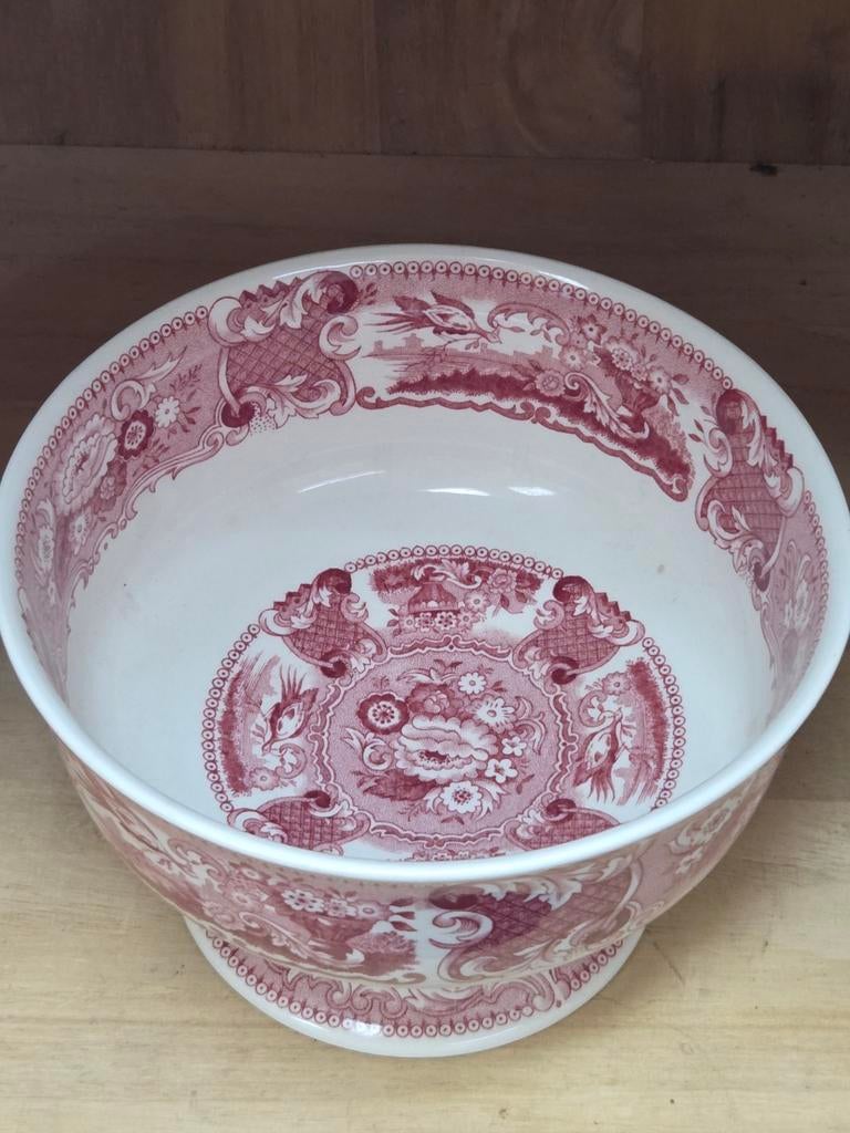 Antieke schaal met rood-wit patroon Royal Sphinx Victoria, Ophalen of Verzenden