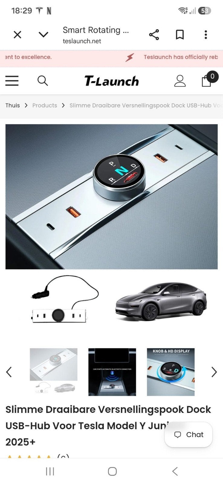 slimme versnellingspook tesla y, Auto diversen, Ophalen of Verzenden, Nieuw