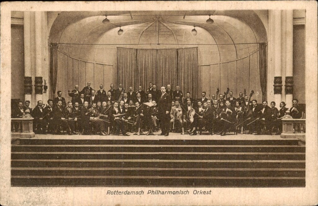 Rotterdam - Philharmonisch Orkest - Groepsfoto, Ophalen of Verzenden, Voor 1920, Gelopen, Zuid-Holland