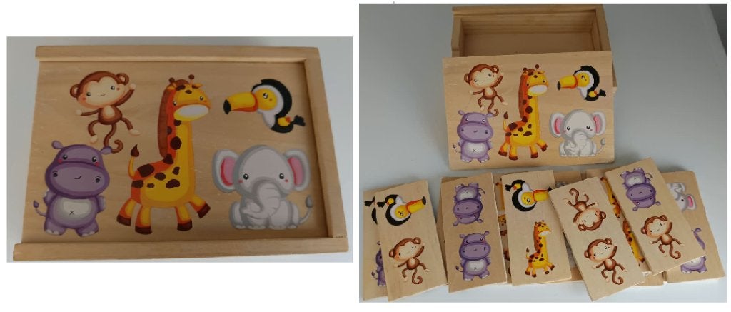 houten dieren domino  kompleet, Ophalen, Gebruikt, Overige typen