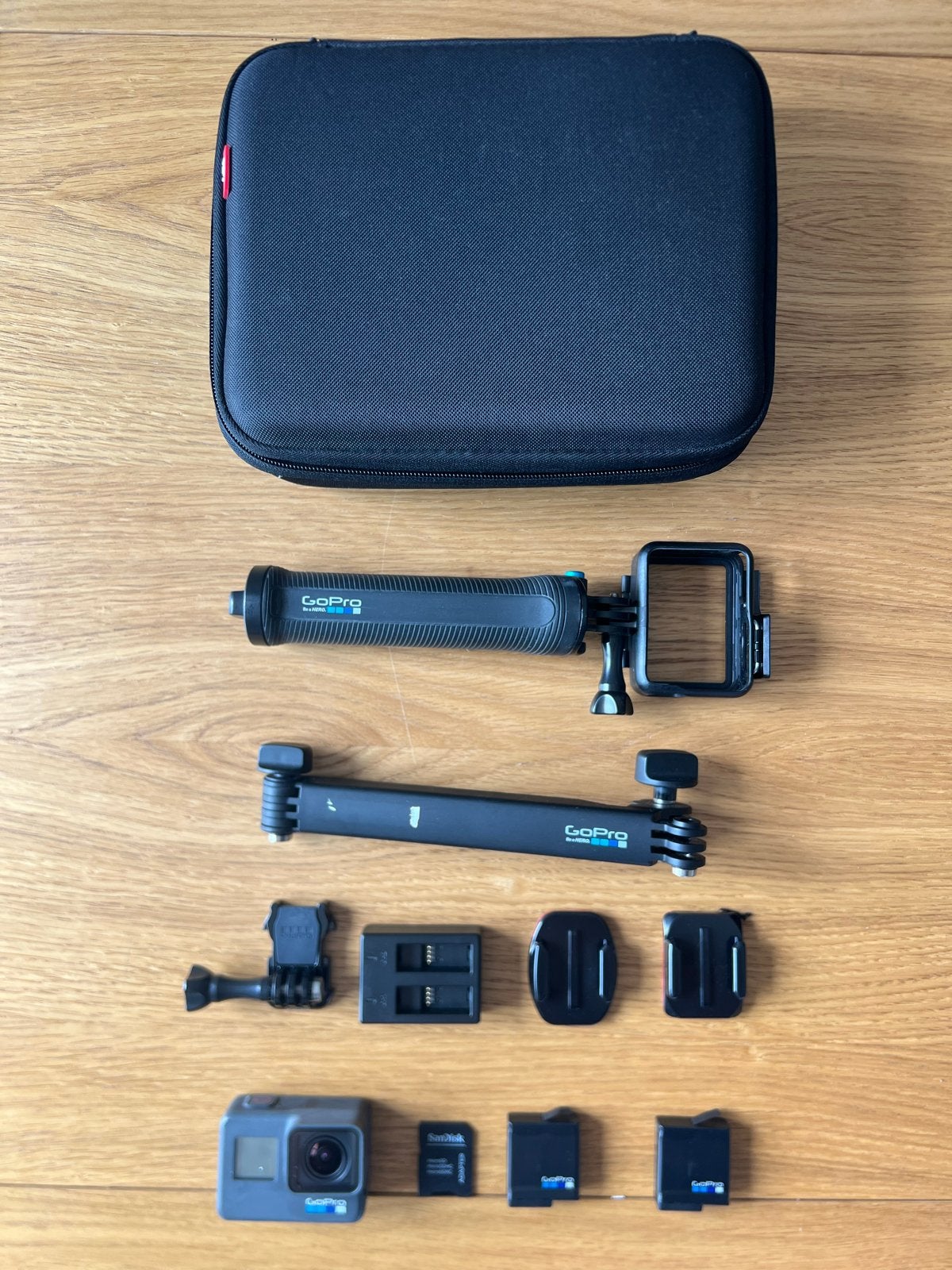 GoPro Hero 6 Black met 2 accu's en accessoires, Audio, Tv en Foto, Actiecamera's, Ophalen, Gebruikt, GoPro
