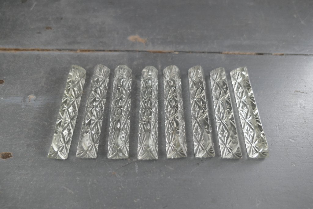 Art Deco messenlegger 8 x kristal, Verzenden