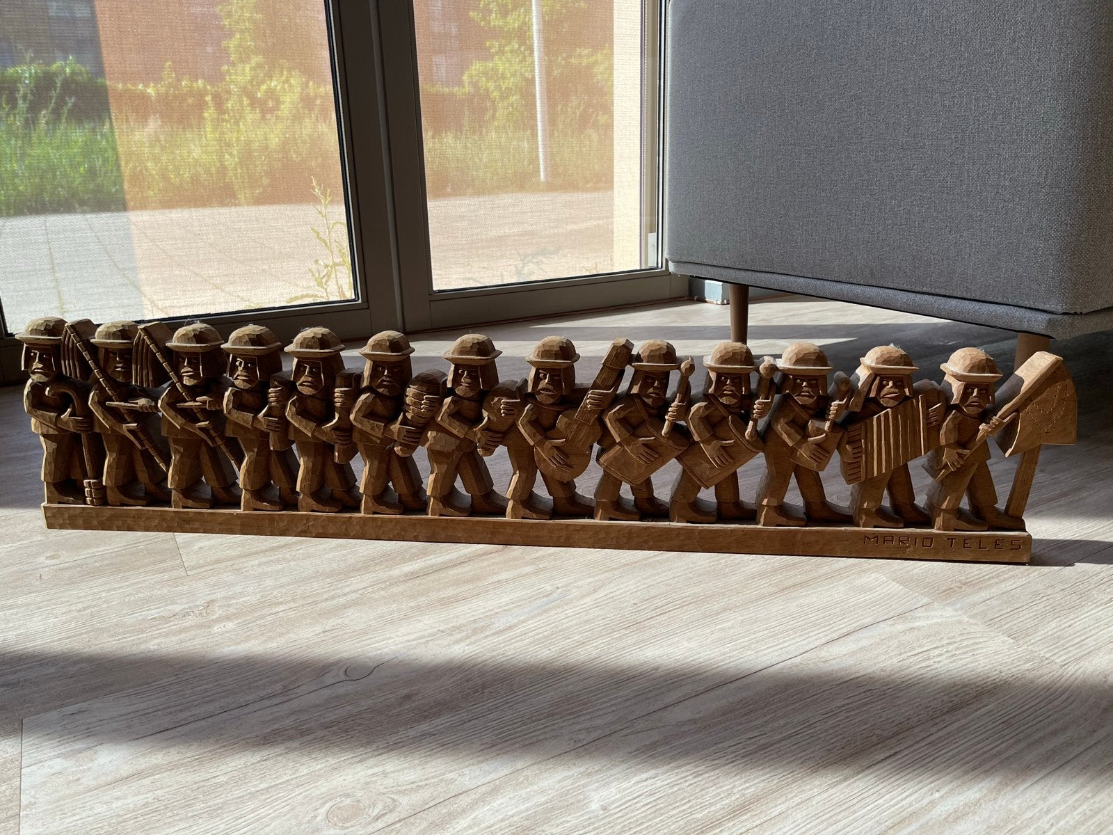 Houtsnijwerk van Braziliaanse kunstenaar Mario Teles, Ophalen, Handgemaakt, 1 meter - 2 meter, Hout